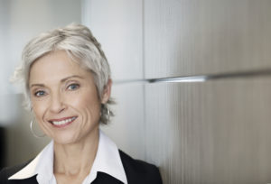 Smiling senior lady with dentures